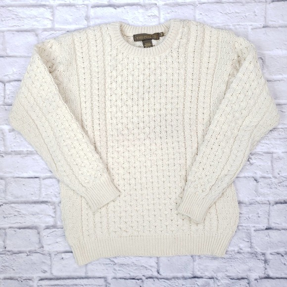 Inis Crafts Other - Inis Crafts Cream Cable Knit Merino Wool Sweater